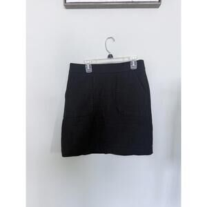 Black Mini Skirt with Front Pockets
